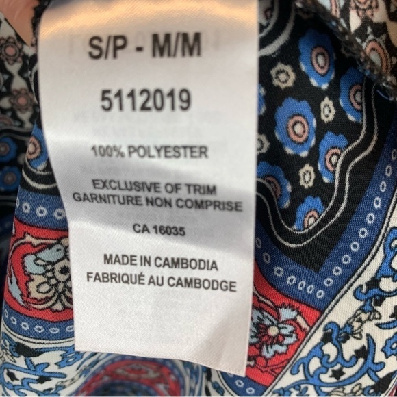 Tahari sz S/M Boho Floral Paisley Sheer Blue Red Lightweight Kimono Jacket - Picture 5 of 6